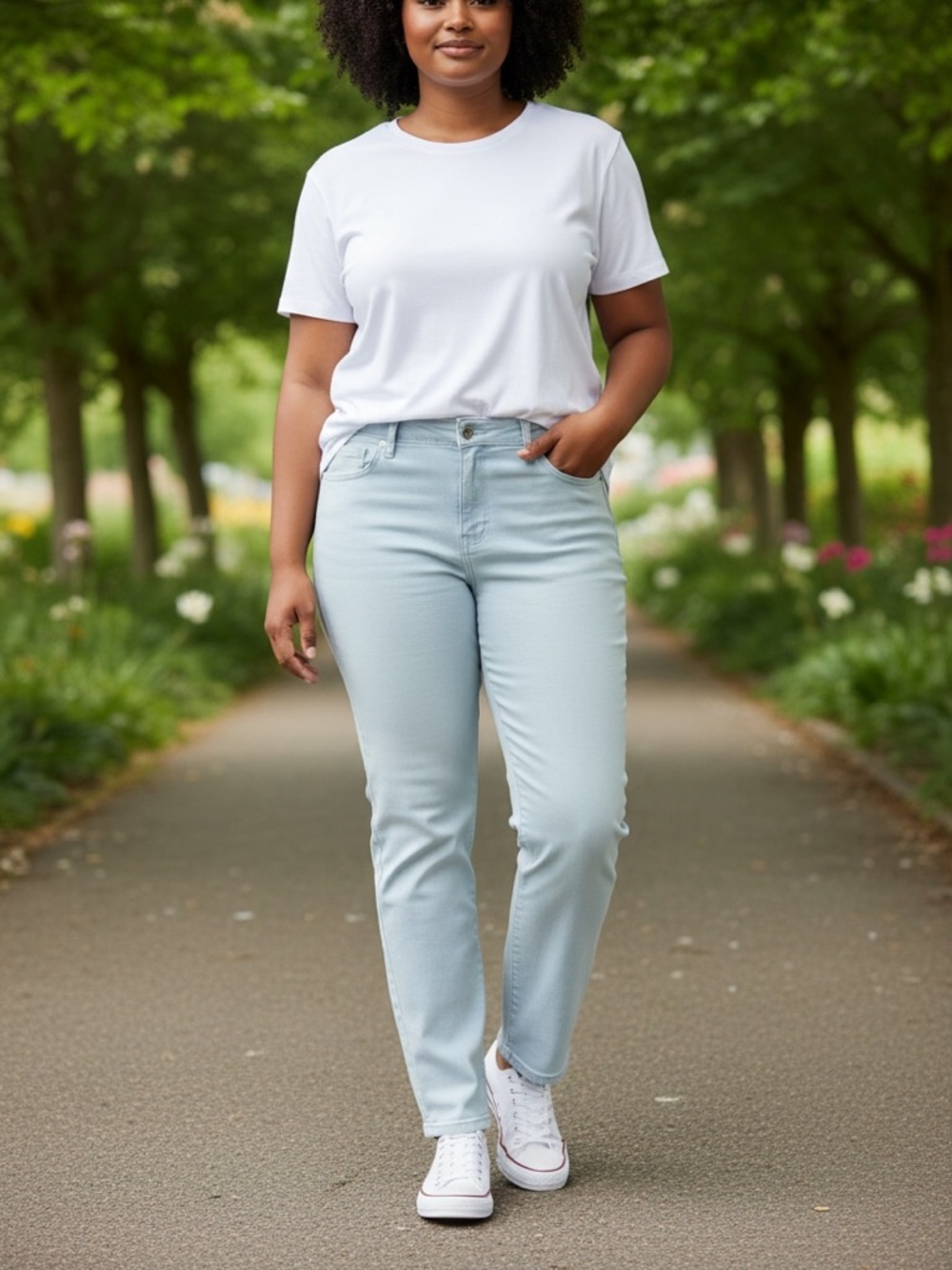Gloria Vanderbilt Sky Blue Straight Leg Pants